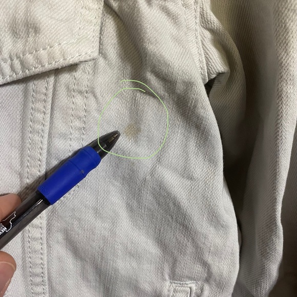 American Eagle Women’s Distressed Denim Jean Jacket Button Down White Size XL - Picture 7 of 8